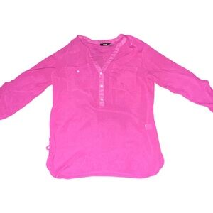 Women  Red Button-Up Shirt